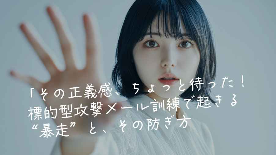 「その正義感、ちょっと待った！」― 標的型攻撃メール訓練で起きる“暴走”と、その防ぎ方