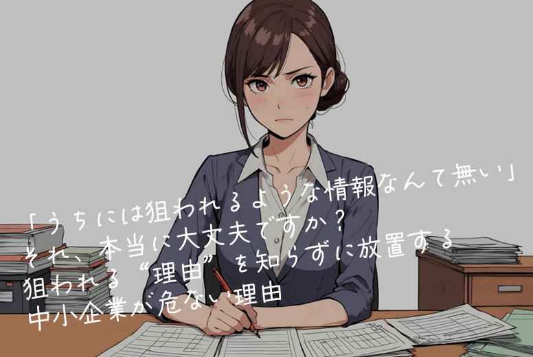 「うちには狙われるような情報なんて無い」それ、本当に大丈夫ですか？狙われる“理由”を知らずに放置する中小企業が危ない理由