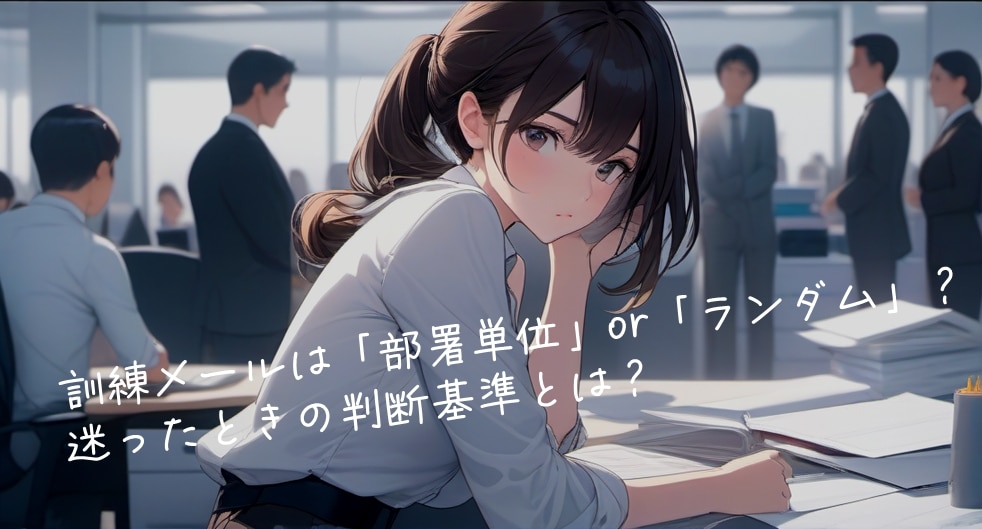 訓練メールは「部署単位」or「ランダム」？迷ったときの判断基準とは？