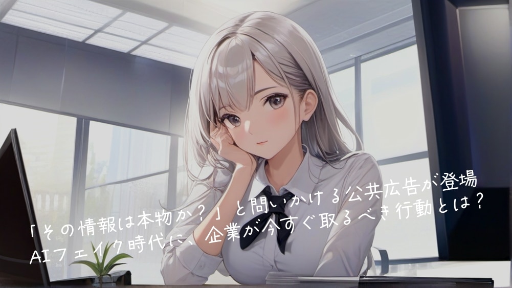 「その情報は本物か?」と問いかける公共広告が登場ーAIフェイク時代に、企業が今すぐ取るべき行動とは?
