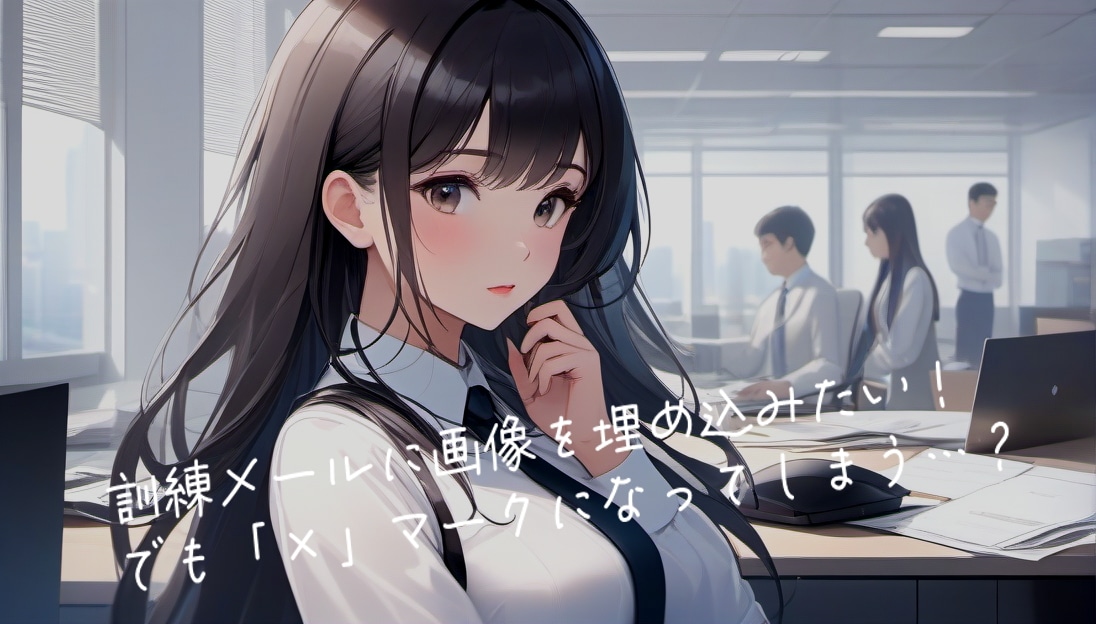 訓練メールに画像を埋め込みたい！でも「×」マークになってしまう…？
