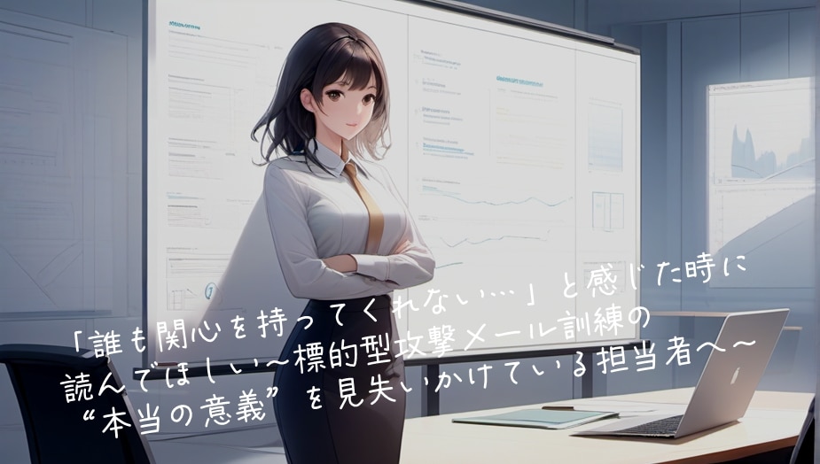 「誰も関心を持ってくれない…」と感じた時に読んでほしい~標的型攻撃メール訓練の“本当の意義”を見失いかけている担当者へ~