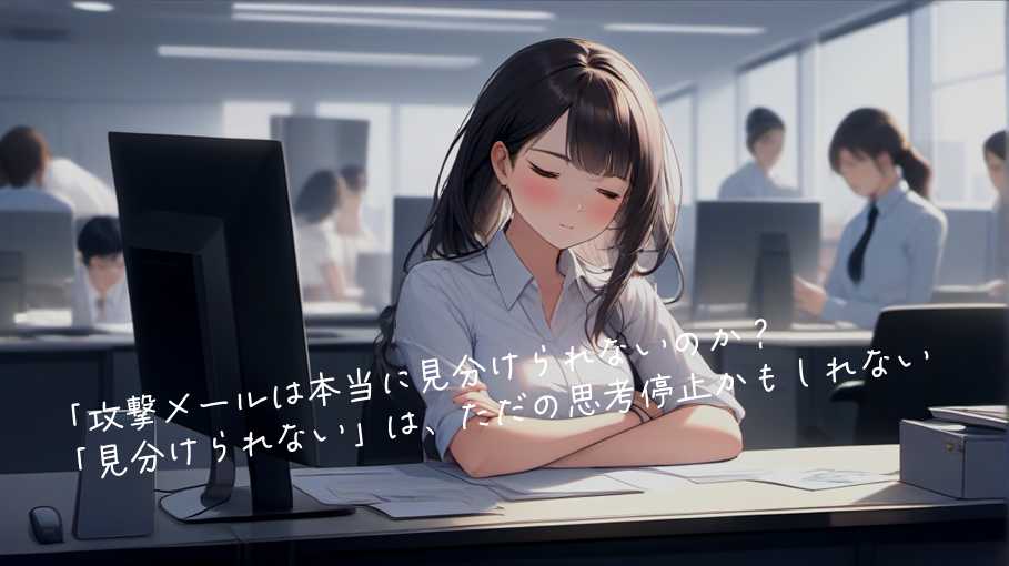 攻撃メールは本当に見分けられないのか？～「見分けられない」は、ただの思考停止かもしれない～