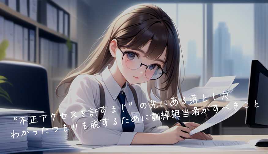 “不正アクセスを許すまじ”の先にある落とし穴- わかったつもりを脱するために訓練担当者がすべきこと